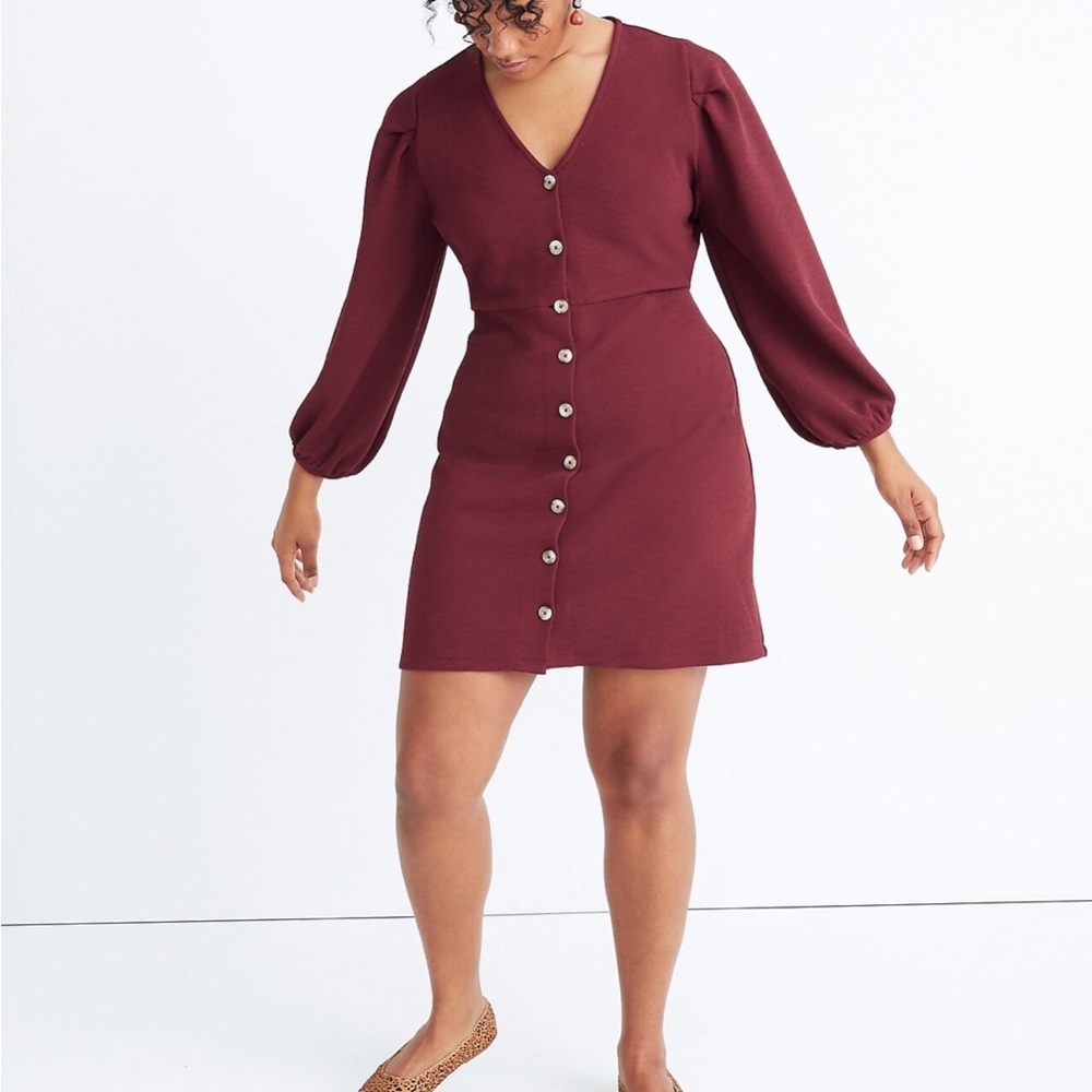 Madewell Crepe Balloon-Sleeve Dress